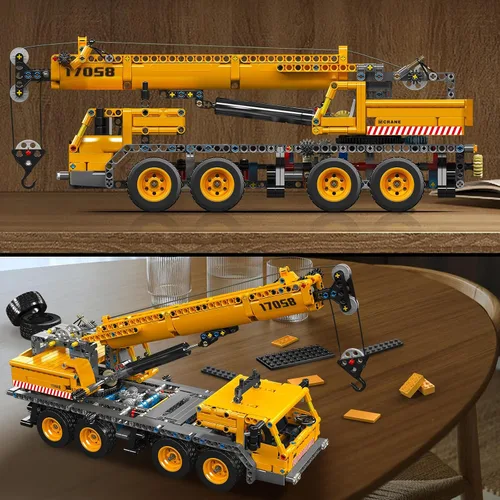 Vista 5 de Mould King 17058 Technology Truck Crane Building Blocks Set, 997 PCS Construcción Vehículo Building Block Set, Hogar y Exhibir