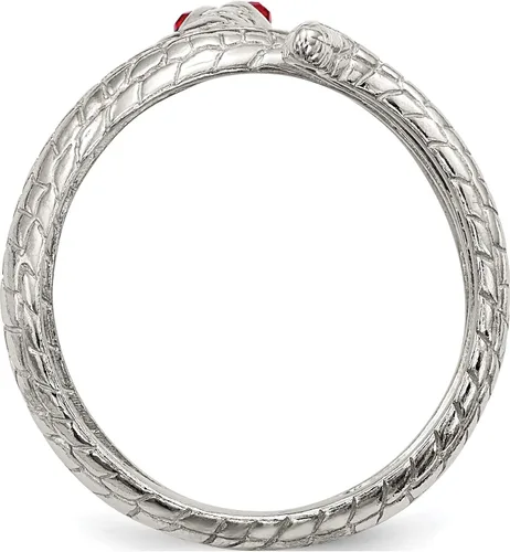 Vista 2 de Anillo de serpiente de cristal de plata de ley - Jewelry By Sweet Pea, Metal