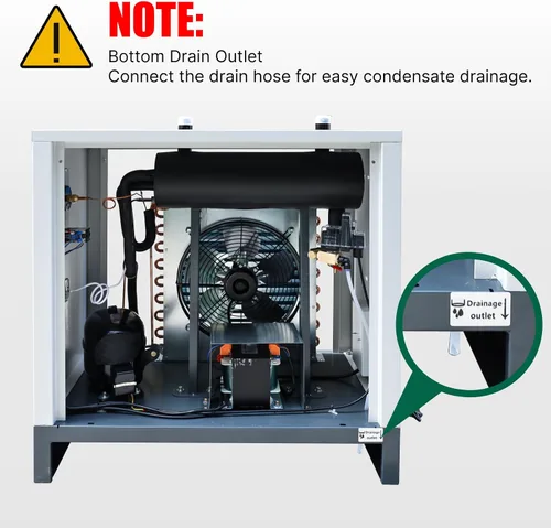 Vista 3 de KAPA Secador de aire refrigerado para compresores de 15 HP y 20 HP, 84.7CFM, sistemas de aire comprimido, 1 fase 110 V
