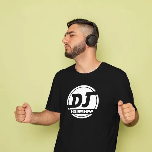 Vista 7 de Camiseta personalizada con el logotipo de DJ para hombre, añade tu nombre, Negro