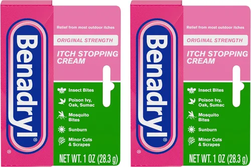 Vista 9 de Benadryl Fuerza Original Crema Antipicazón, Alivio de la picazón por picaduras de insectos, Analgésico tópico de Difenhidramina HCl y protector