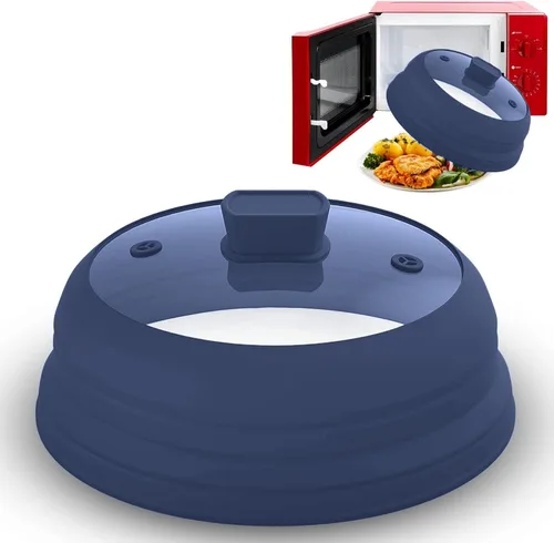 Vista 9 de Cubierta de vidrio para salpicaduras de microondas de 11.8 pulgadas, cubierta plegable para salpicaduras de microondas para plato y tazón, parte