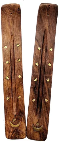 Vista 21 de Bless-International Quemador Tradicional Hecho a Mano de Madera Portaincienso Soporte Recogecenizas para Aromaterapia-Meditación-Yoga