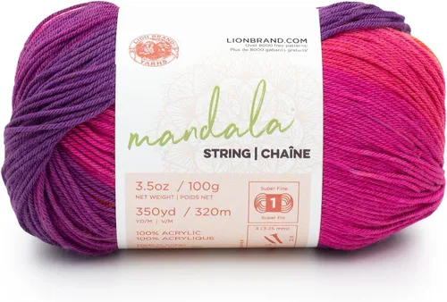 Vista 12 de Lion Brand Yarn Hilo Mandala String, Hilo Fingering para Tejer y Crochet, Acoustic, 1 Paquete