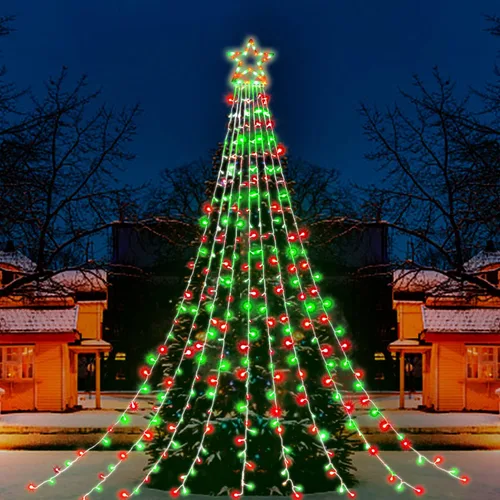 Vista 19 de Cadena de Luces de Navidad que Cambian de Color, 335 LED RGB con Control Remoto y Temporizador, Luces de Árbol de Navidad Impermeables