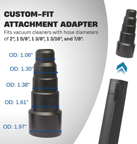 Vista 3 de Kit de adaptador de accesorio de vacío - Adaptador de manguera de vacío - Suministro de piscina Conector de mangueras de 1-1/4" o 1-1/2" - Adaptador