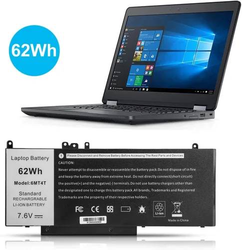 Vista 6 de Batería E5470 E5570 6MT4T Batería compatible con Dell Latitude 14 5470 E5470 15 5570 E5570 Precisión 15 3510 M3510 Series Notebook Reemplazo