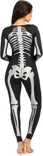 Vista 30 de Tipsy Elves Form Fitting & Flattering Skeleton Bodysuit for Halloween - Women's Skeleton Costume