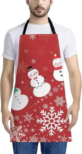 Vista 105 de Dreaweet Delantal de cocina unisex con cuello ajustable de Navidad