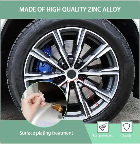 Vista 5 de Ziciner 10 PIEZAS núcleos de válvula de neumático de automóvil, núcleos de válvula de auto niquelados premium seguros para TPMS, válvulas