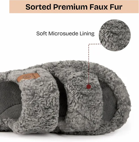 Vista 4 de EverFoams - Pantuflas de punta abierta para mujer, suaves y cómodas, de espuma viscoelástica, para interiores