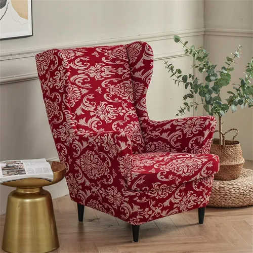 Vista 133 de Eco-Ancheng Funda para silla Wingback, 2 piezas, respaldo de ala, fundas de elastano para sillón con respaldo de ala, fundas para sillón con parte