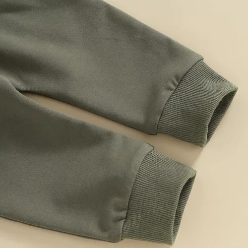 Vista 45 de Conjunto de sudadera de manga larga con cuello redondo y pantalones deportivos para bebés, ropa de invierno para bebé