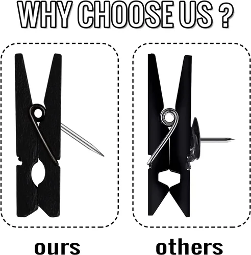 Vista 3 de 50 clips de presión para tablón de anuncios, pasadores de madera con clips, clips de cubículo, clip de pared, accesorios de cubículo para paneles