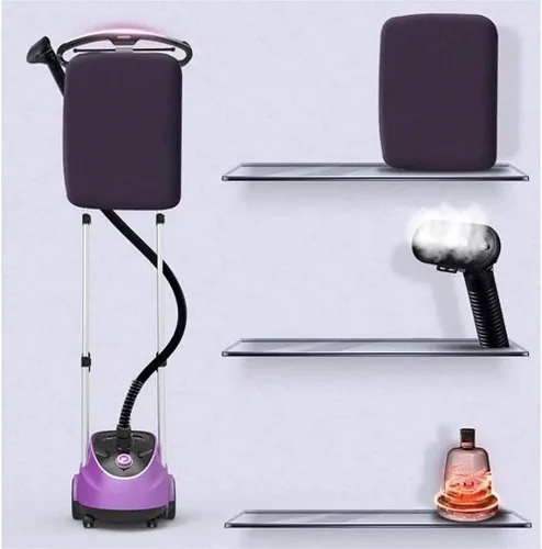 Vista 2 de Vaporizador de ropa, vaporizador de tela potente resistente con tabla de planchar, 6 niveles de vapor, vapor continuo perfecto