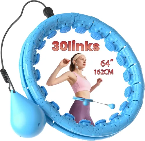 Vista 10 de Weighted Infinity Exercise Hoop - 64in 30 Links Smart Hoop for Adult Weight Loss, Plus Size Low-Impact Fitness Hoop for Beginners & Women