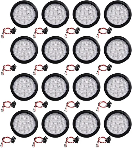 Vista 32 de Kit de tapones de cableado con cubierta de hule para luz trasera LED redonda de 4", 12 ledes, para RV, camioneta
