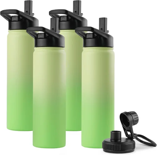 Vista 22 de DOMICARE Botella de agua para niños de 16 onzas para la escuela, de acero inoxidable, con aislamiento al vacío de doble pared, botella de agua
