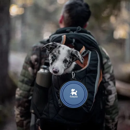 Vista 33 de COOYOO Cuenco plegable para perros, paquete de 2 cuencos plegables para agua para perros y gatos, plato portátil para alimentación de mascotas