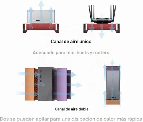 Vista 5 de Mini soporte de aluminio del refrigerador de la PC con el ventilador de Plateado