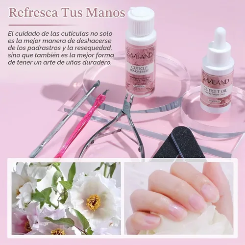 Vista 5 de Kit de aceite para cutículas y removedor de cutículas de SAVILAND: manicura casera 6PCS