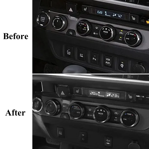 Vista 4 de Thor-Ind Cubierta de botón de CD de audio para interruptor de aire acondicionado, compatible con Toyota Tacoma 2016, 2017, 2018, 2019, 2020, 2021