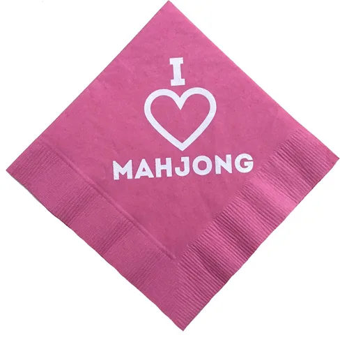Vista 8 de Mah Jongg Mahjong - Servilletas para cóctel, 20 unidades, papel, multicolor, rosa, verde, azul y naranja