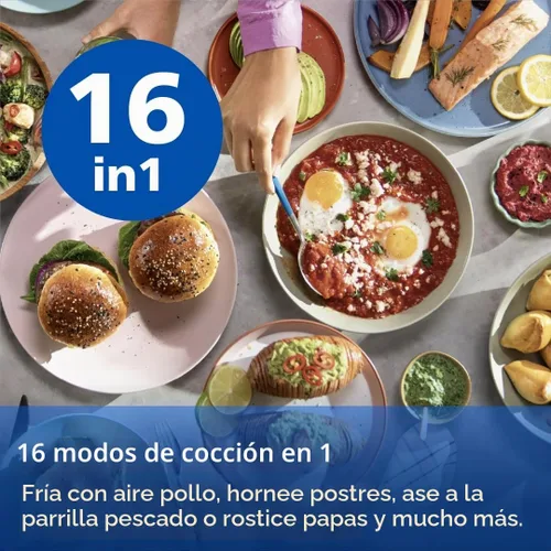 Vista 8 de Philips Freidora de aire serie 3000 con ventana, 16 formas de cocinar, 6.5