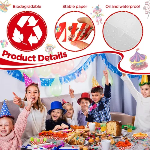 Vista 3 de Tenceur 50 Piezas Bandejas de Papel de Carnaval para Alimentos 2lb Decoraciones de Carnaval Cuencos de Nachos a Rayas Rojas y Blancas Barcos
