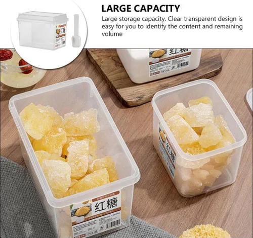 Vista 2 de Yardwe Contenedor hermético para almacenamiento de azúcar para almacenamiento de despensa de cereales de harina