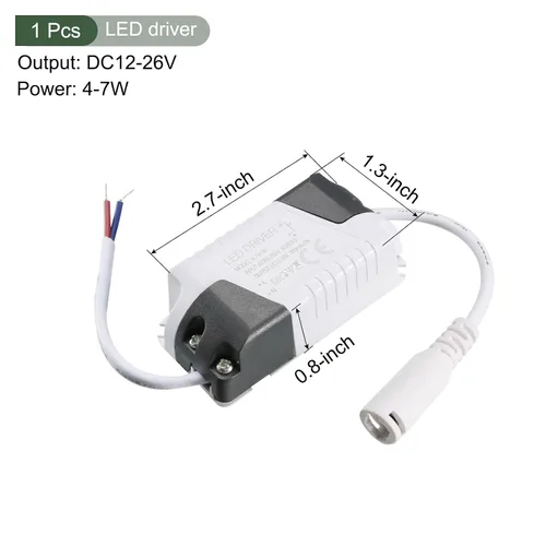Vista 2 de YOKIVE Controlador LED de corriente constante de 300 mA de 4-7 W, CA 85-265 V viene con conector de CC Protección contra cortocircuitos, ideal