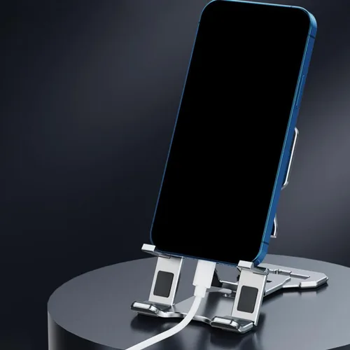 Vista 2 de Gatuida Soporte ajustable para teléfono celular, soporte para tableta, soporte plegable para teléfono móvil, soporte para teléfono de escritorio