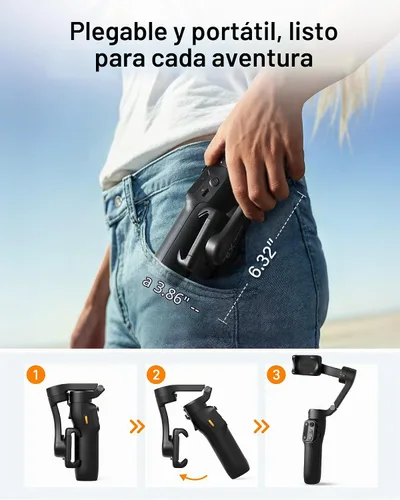 Vista 8 de Estabilizador de cardán iSteady X3 SE Plus de hohem para iPhone, cardán de teléfono de 3 ejes con control remoto desmontable, varilla extensible