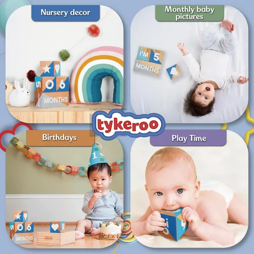 Vista 3 de Bloques de hitos mensuales para bebés, bonita decoración de guardería, bonitos accesorios de fotografía para recién nacidos, regalos de baby shower