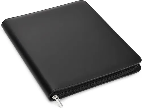 Vista 4 de Bright Creations Carpeta de tarjetas de piel sintética – Carpeta de tarjetas de intercambio de 360 grados con carga lateral – Almacenamiento