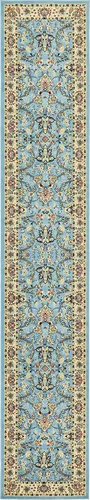 Vista 4 de Unique Loom Kashan Collection - Alfombra tradicional con diseño floral, color negro Celeste/azul marino