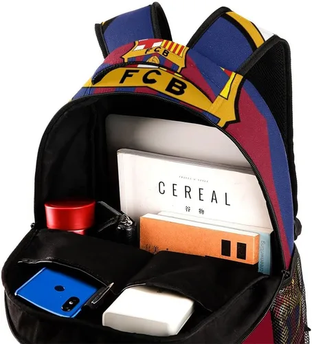 Vista 4 de Bandera de color Fo Barcelona Emblema Mochila para estudiantes, bolsas de hombro para estudiantes, mochila de viaje, mochila escolar universitaria