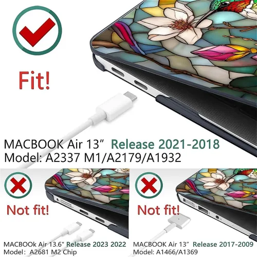 Vista 7 de para MacBook Pro de 13 Pulgadas Versión 2013-2015 Modelo A1425/A1502 Estuche para Computadora Negro, Estuche Rígido para Laptop de Patrón Premium