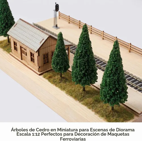 Vista 2 de 10 árboles de cedro modelo de tren, paisaje, pino, diorama en miniatura, modelo mixto para arquitectura de carretera, edificio, decoración