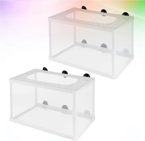 Vista 7 de TEHAUX Caja transparente de cría de peces, multifuncional, de plástico, con ventosas, para peces agresivos, guppy payaso, fácil de instalar