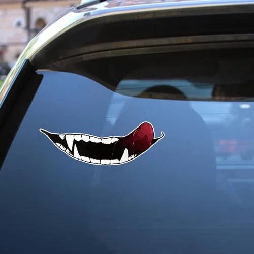 Vista 2 de Calcomanías para casco de motocicleta, calcomanías de decoración de dientes oscuros de personalidad para casco, calcomanías de bricolaje