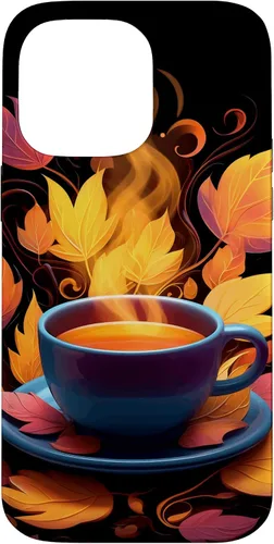 Vista 21 de iPhone 16 Coffee Autumn Leaves Fall Season Caffeine Thanksgiving Case