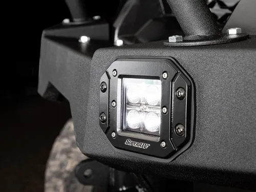 Vista 6 de SuperATV Luces LED tipo cubo de montaje empotrado de 3 pulgadas para UTV (ajuste universal), incluye arnés de cableado e interruptor basculante