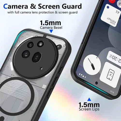 Vista 730 de Funda magnética transparente compatible con Xiaomi 17T, color negro 2 en 1 PC + TPU cubierta de teléfono a prueba de golpes, carcasa protectora