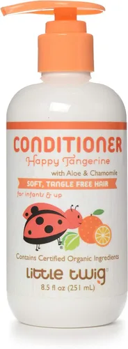 Vista 12 de Acondicionador Desenredante Little twig totalmente natural, hipoalergénico con un mezcla de mandarina, limón, y Romero Orgánico, Feliz aroma a