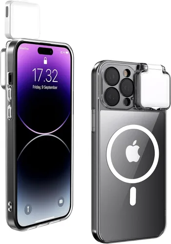 Vista 10 de Funda magnética con luz LED para selfie para iPhone 13 Pro Max, recargable, portátil, anillo de luz para selfie, maquillaje, Tiktok, transmisión