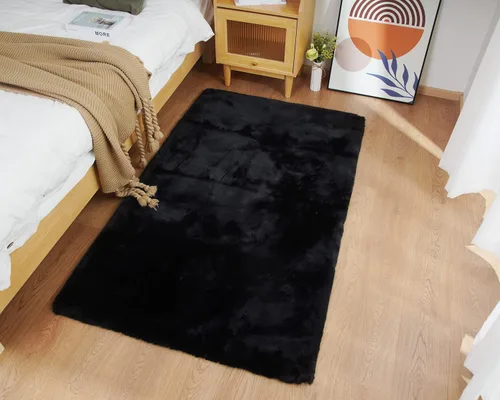 Vista 66 de Ghouse Alfombra ultrasuave de pelo sintético de conejo 2x3, alfombras lavables a máquina para dormitorio, alfombras esponjosas para sala de estar