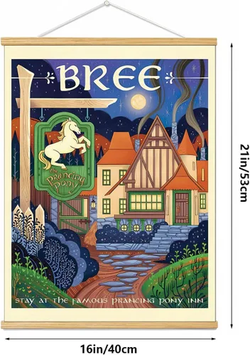 Vista 4 de Meksular Impresiones artísticas de pared de paisaje de la Tierra Media, pintura en lienzo, carteles de fantasía, imágenes de pared, para regalo