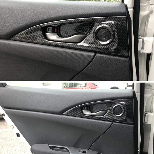 Vista 2 de Rifoda para Honda Civic de 10ª generación Hatchback ABS Plástico Manija de Puerta Cubierta de Cuenco Accesorios Tipo R 2020 2019 2018 2017 2016