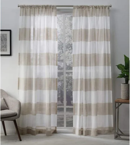 Vista 8 de EXCLUSIVE HOME Darma - Par de paneles de cortinas de lino transparente con bolsillo para barra, 50 x 84 pulgadas, color negro perla